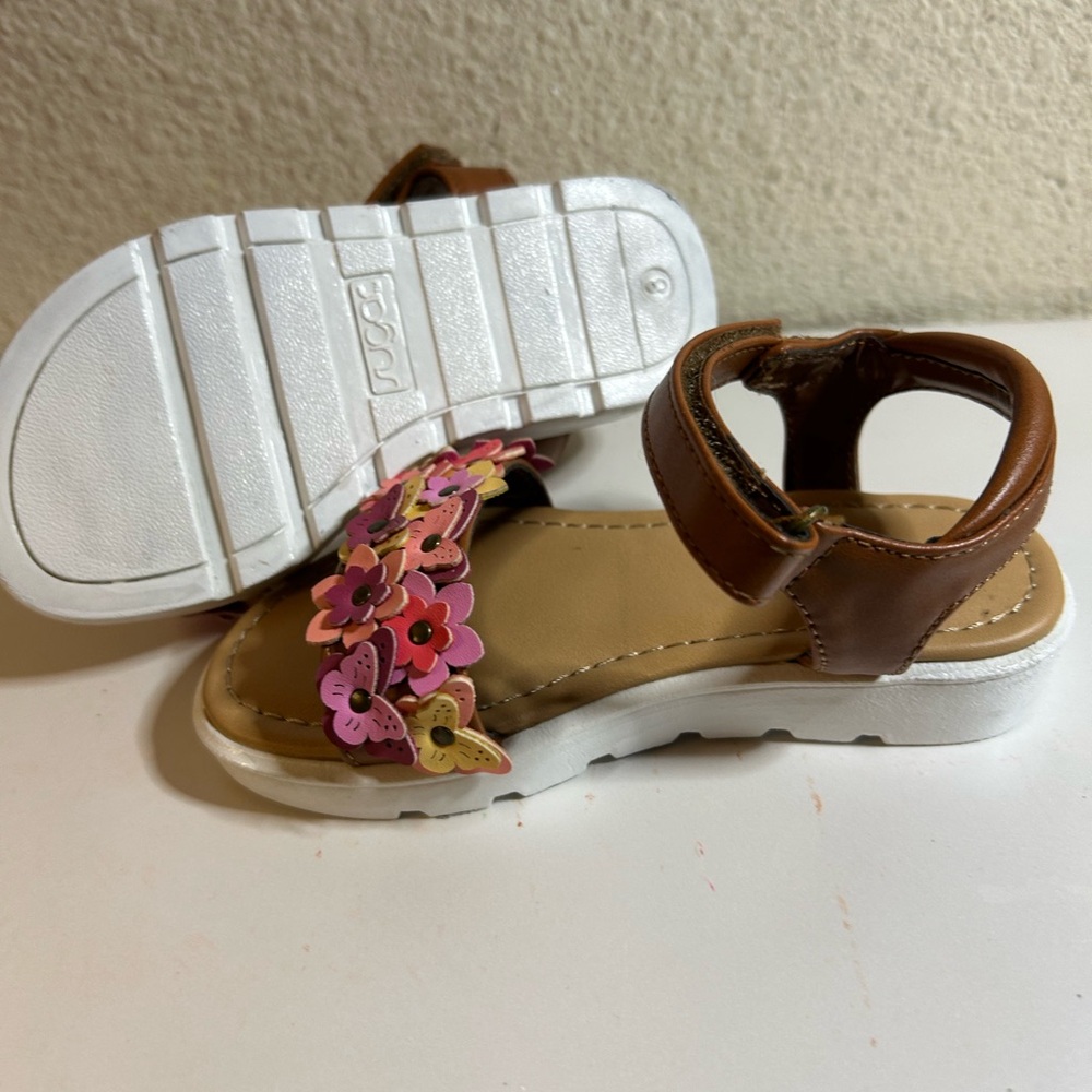Sugar Kids Slippers with Pink and Brown Floral Design